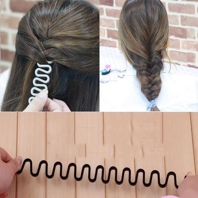 Picture of Fashion Women's Braided Hair Device Queue Simple Tools Bun - Black