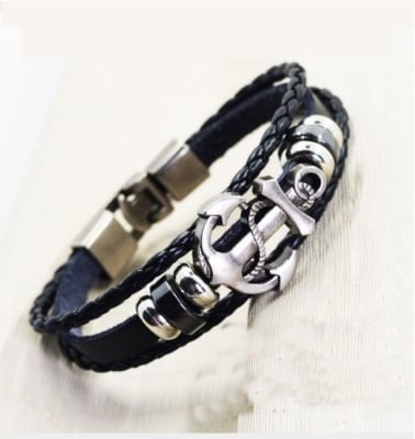 Picture of Leather Bracelet(Null) - Silver
