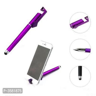 Picture of Universal 3 in 1 Capacitive Stylus Pen with Mobile Stand Holder, Writing Pen, Capacitive Pen for Mobile use, Compatible for Android Touch Screen