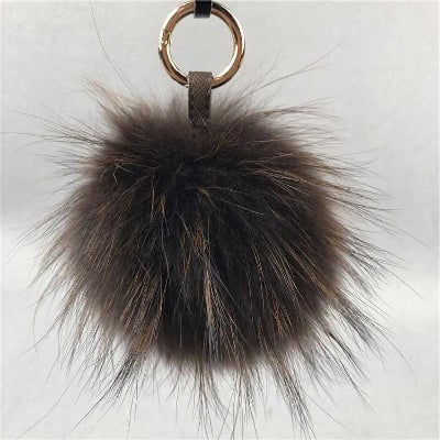 Picture of Burgundy Pom Keychain
