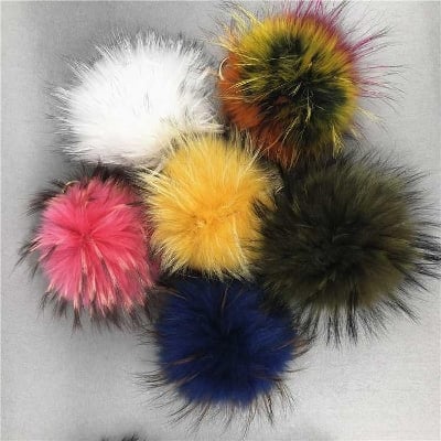 Picture of Fluffy Hot Pom With Gold Key Chain
