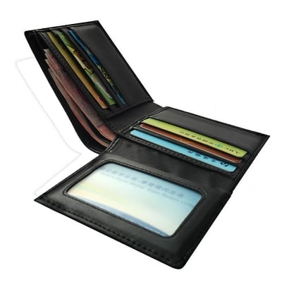 Picture of Business Casual Men Fashion  Leather Wallet with Card Holder - Black