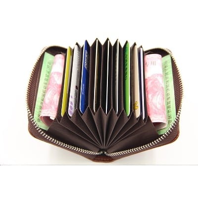 Picture of Dedit or Credit Card Holder with Wallet For Men/Women - Chocolate