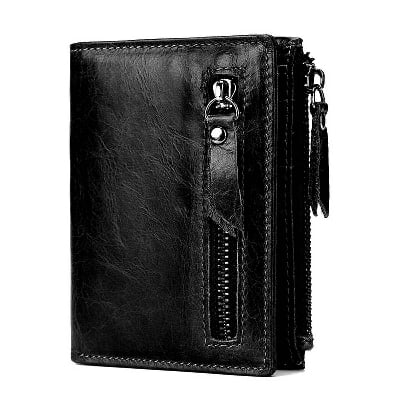 Picture of New Two Zipper Business Money Bag For Men - Black
