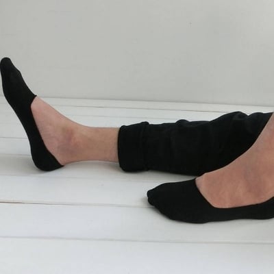 Picture of Cut Ankle Socks For Women Ladies White Black - Black