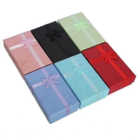 Picture of Mixed Color Paper Necklace Jewelry Packaging Box Case(Null)