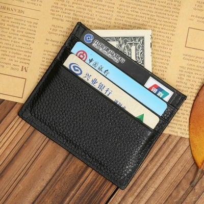 Picture of Slim Leather Men Card Holder - Black
