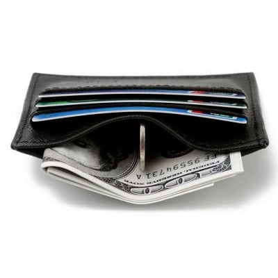 Picture of Genuine Leather visiting Slim Card Holder - Black