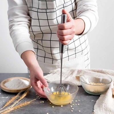 Picture of Semi automatic Handle Coffee Milk Egg Beater Whisk Frother Mixer Cooking Tool