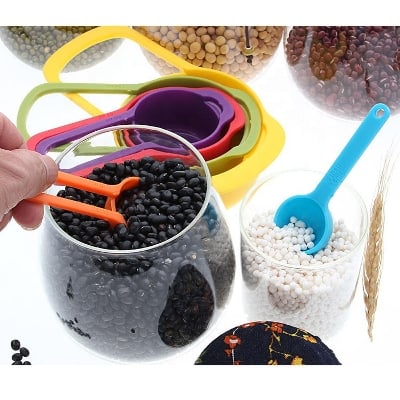 Picture of 6 Pcs/Set Kitchen Measuring Cup Rainbow Color Stackable Combination Measuring Cup Tools