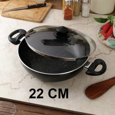 Picture of Prestiege INDUCTION Karai with Glass Cover 22-30 CM (MULTIPALE COLOR) (Grey22)