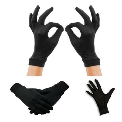 Picture of Soft Reusable Rewashable Hand Gloves to Protect hands - Black