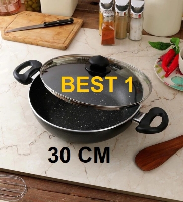 Picture of Prestiege INDUCTION Karai with Glass Cover 22-30 CM (MULTIPALE COLOR) (Grey30)