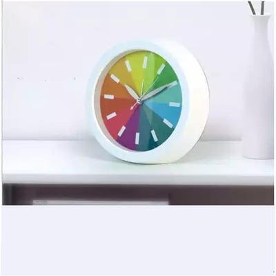 Picture of Quartz Analog Desk Clock,Battery Operated, Loud Alarm (White) - White