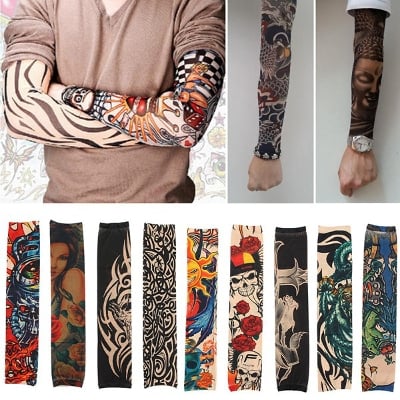 Picture of 10 PCS Body Arts Fake Temporary Tattoo Cover Halloween Costume UV Sun Block Protection for Camping