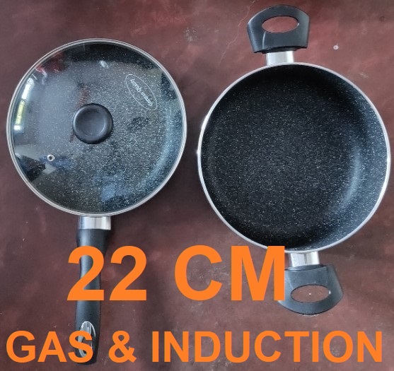 Picture of Prestiege Deluxe Granite (Set of 3 Pieces Sos Pan & Fry pan with 1 Lid) Induction Bottom (Multicolor22)