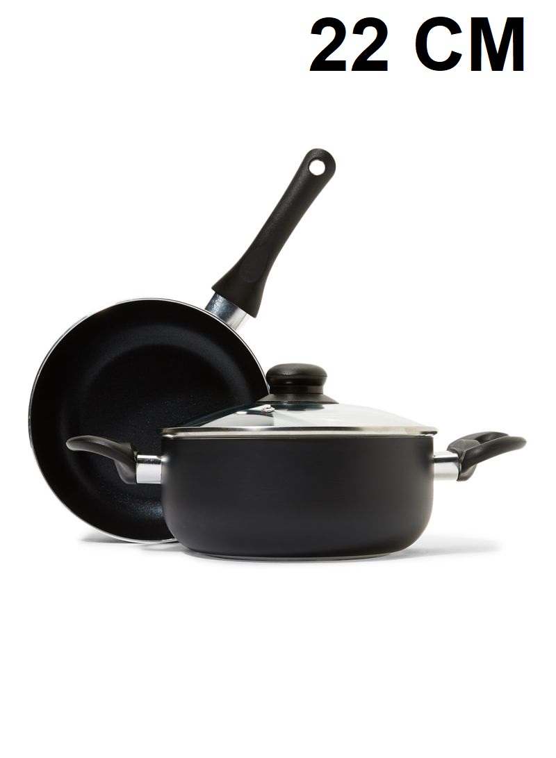 Picture of Prestiege Deluxe Granite (Set of 3 Pieces Sos Pan & Fry pan with 1 Lid) Induction Bottom (Multicolor22)