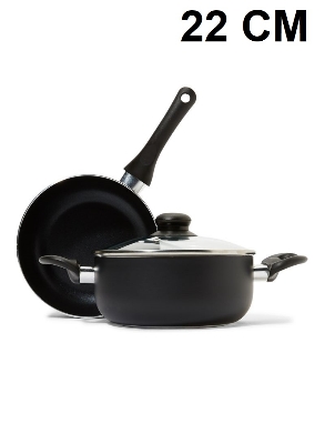 Picture of Prestiege Deluxe Granite (Set of 3 Pieces Sos Pan & Fry pan with 1 Lid) Induction Bottom (Multicolor22)