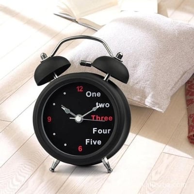 Picture of Table Alarm Clock-Black - Black