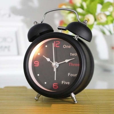 Picture of Disney Frozen Elsa Twin Bell Alarm Clock-Black - Black