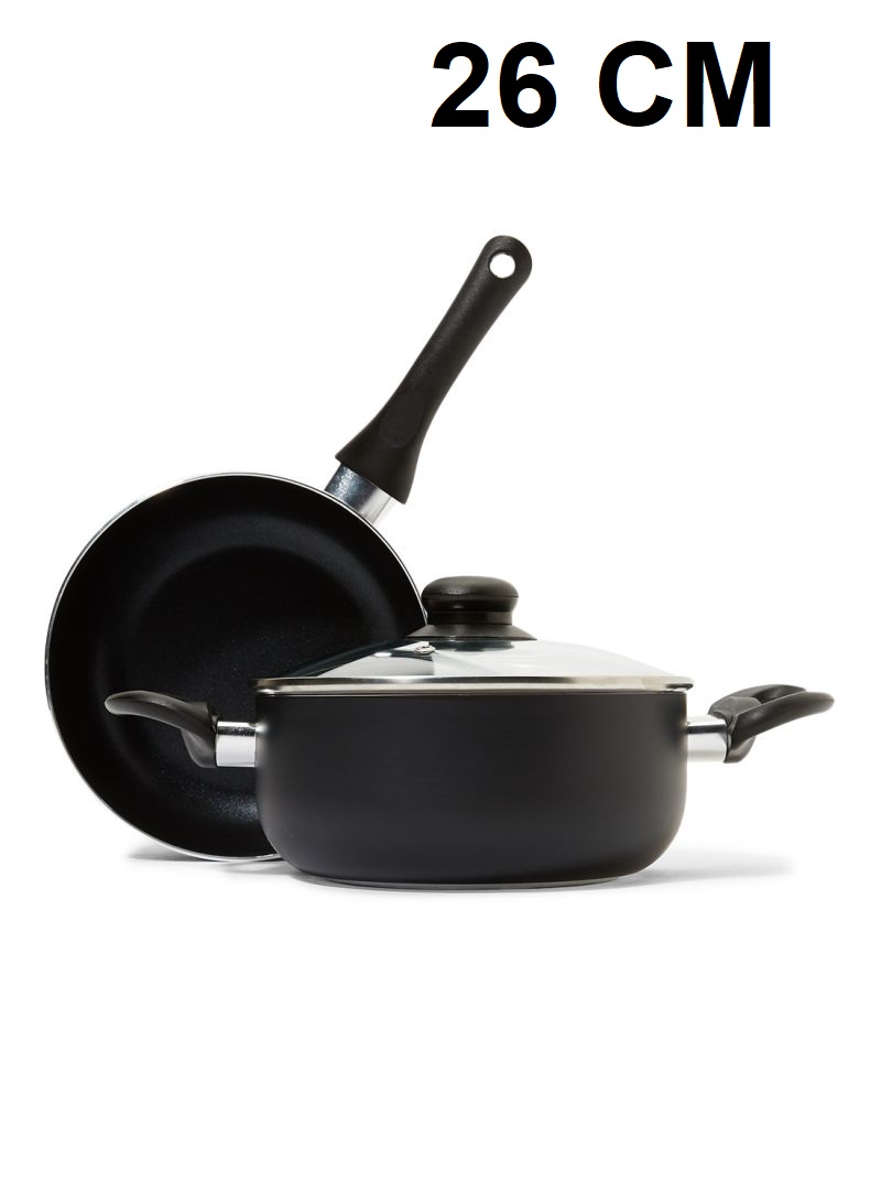Picture of Prestiege Deluxe Granite (Set of 3 Pieces Sos Pan & Fry pan with 1 Lid) Induction Bottom (Multicolor26)