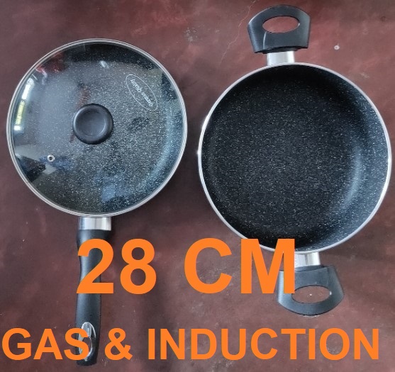 Picture of Prestiege Deluxe Granite (Set of 3 Pieces Sos Pan & Fry pan with 1 Lid) Induction Bottom (Multicolor28)