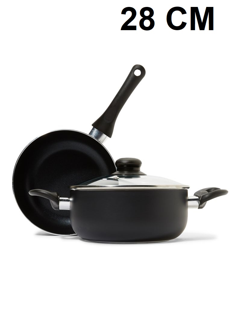Picture of Prestiege Deluxe Granite (Set of 3 Pieces Sos Pan & Fry pan with 1 Lid) Induction Bottom (Multicolor28)