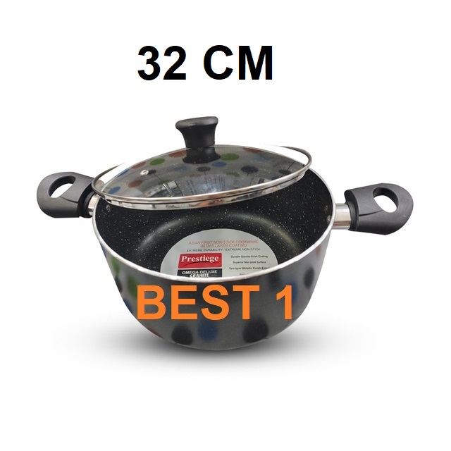 Picture of Prestiege INDUCTION Casserole/ SOS Pan with Glass Cover 22-36 CM (MULTIPLE COLOR) (Grey)