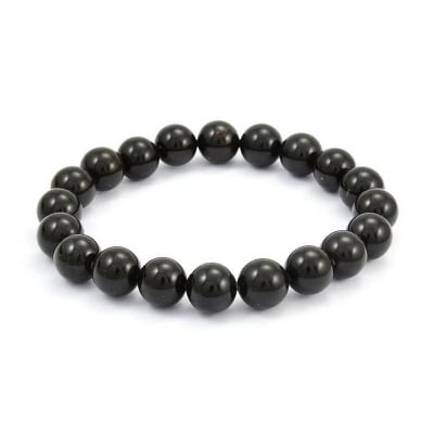 Picture of Black Round Onyx Stone Beads Bracelet(Null) - Black