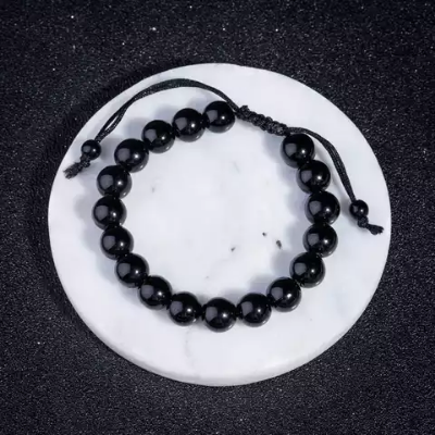 Picture of Lava Rock Stone Volcanic Beads Bracelet - Black