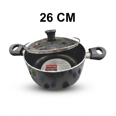Picture of Prestiege INDUCTION Casserole/ SOS Pan with Glass Cover 22-36 CM (MULTIPLE COLOR) (Grey26)
