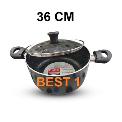 Picture of Prestiege INDUCTION Casserole/ SOS Pan with Glass Cover 22-36 CM (MULTIPLE COLOR) (Grey36)