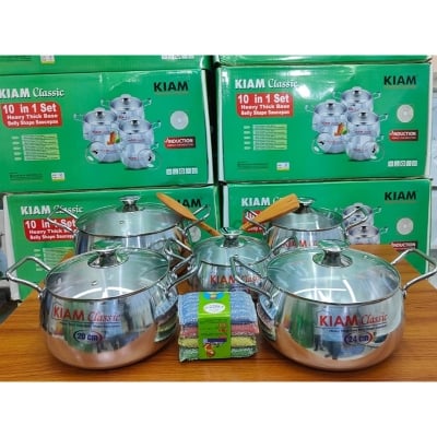 Picture of KIAM Anodize GiftBox 10 in 1 Cookware Set (Induction Bottom) Multicolor