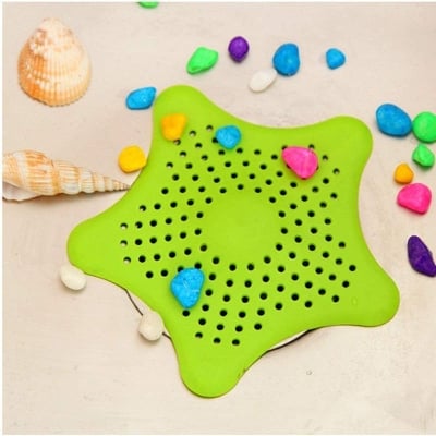 Picture of Star Design Silicone Rubber Kitchen & Bathroom Sink Filter Colander Strainer For Waste Stopper Hair Catcher (Random Colours)-1Pcs