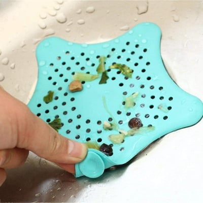 Picture of Silicone Star Shaped Sink Filter Bathtub Drain Hair Sewer -Random Colour-2Pcs
