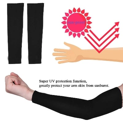 Picture of UV Protection Cooling Arm Sleeves Sun Sleeves Arm Cover for Women & Girls - Black
