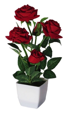 Picture of Rose Flower  with Artificial Flowers - Red