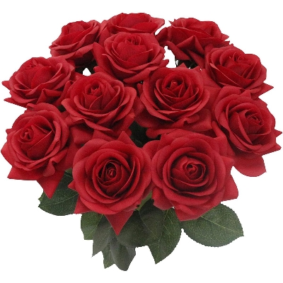 Picture of Artificial Flower Home Decoration Rose Bouquet Flower - Red