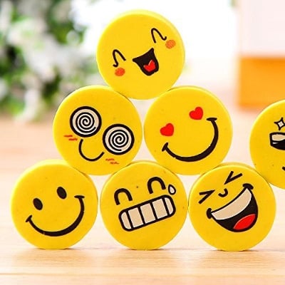 Picture of Kids Emoji Erasers -12 PCS - Yellow