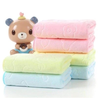 Picture of 4PCS Solid Color Soft Square Face Towel Beach Bath Towels Kitchen Clean Absorbent Towels