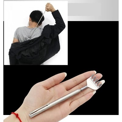Picture of Professional Telescopic Back Scratcher Stainless Steel Massager Extendable Pen Shape Body Massager-1PCS - Silver