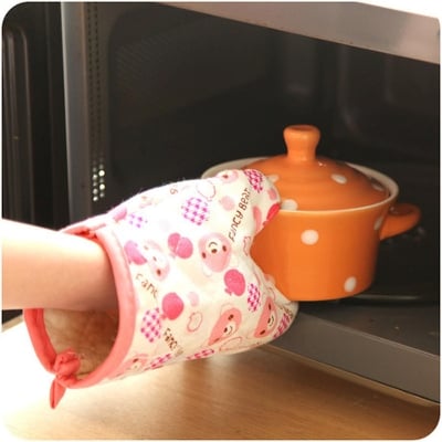 Picture of Cotton Oven Gloves Heatproof Mitten Kitchen Cooking- Multicolour