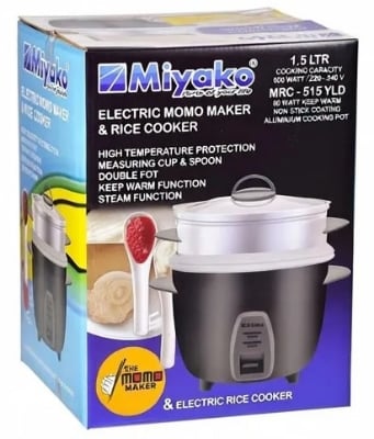 Picture of Miyako 1.5 Liter Rice Cooker Plus Momo Maker MRC-515 YLD DOUBLE POT Multicolor