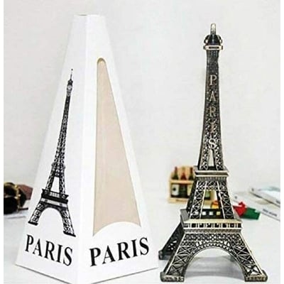 Picture of Bronze Tone Paris Eiffel Tower Figurine Statue Antique Home Decoration Vintage Metal Showpiece - Gold