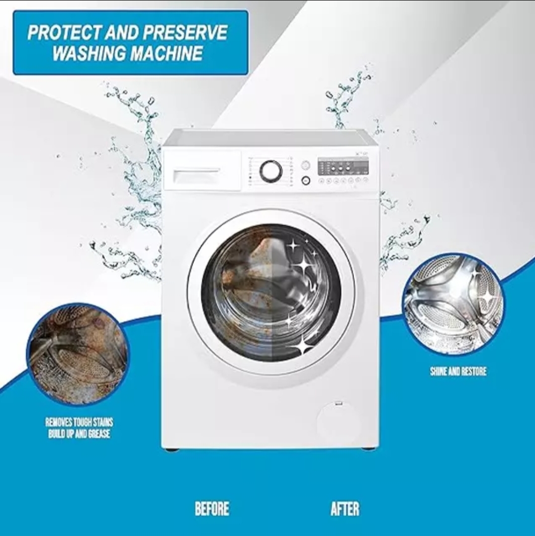 Picture of 12 Pcs Washing Machine Cleaner Descaler Deep Cleaning Tablets For Front Loader Top Load Washer Laundry Tub Safe Deodorizer Multicolor
