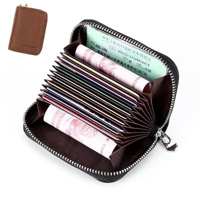 Picture of Mini Fashion korean PU leather ID Card, credit card holder wallet - Brown