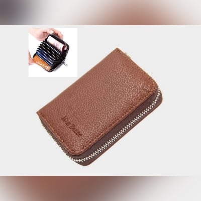 Picture of Small Zip Multifunction multi card Wallet - Brown