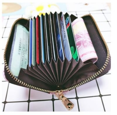 Picture of Men/Women Small Blocking Zipper Credit Card Wallet/Purse