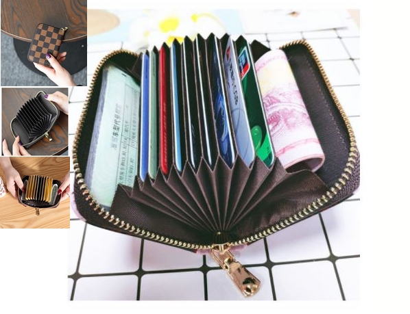 Picture of Men/Women Small Blocking Zipper Credit Card Wallet/Purse