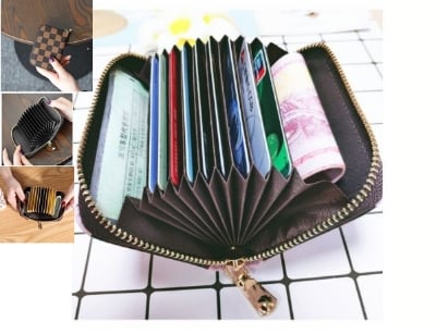 Picture of Men/Women Small Blocking Zipper Credit Card Wallet/Purse